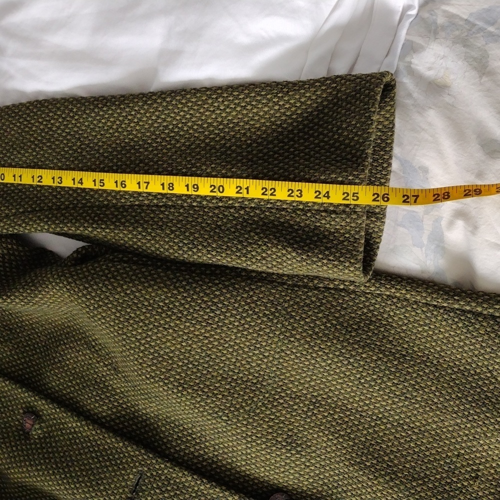 Donna Karan DKNY Green Wool Blend Maxi Coat Long Winter Trench Size 8 - Picture 14 of 14